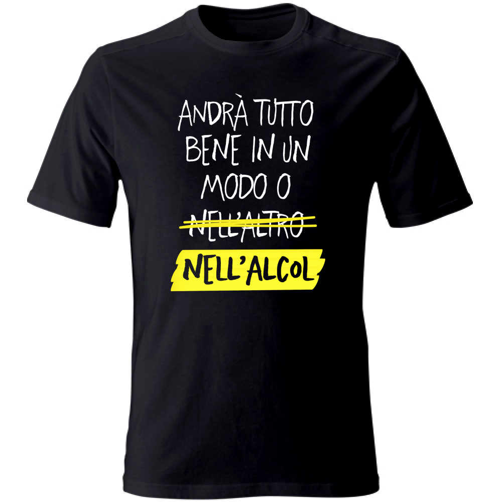 T-Shirt Unisex Large Andrà tutto bene - Scritte Divertenti