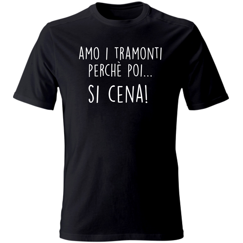 T-Shirt Unisex Si cena - Scritte Divertenti