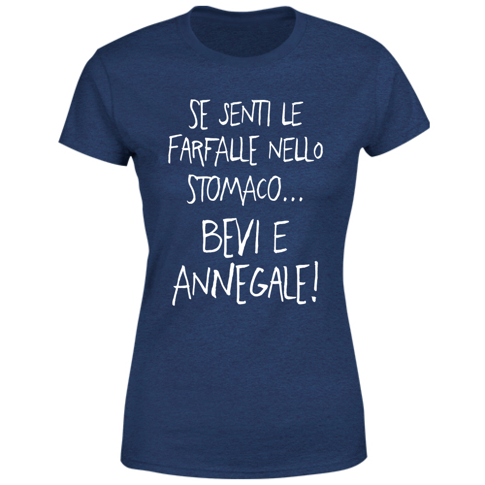 T-Shirt Donna Farfalle nello stomaco - Scritte Divertenti