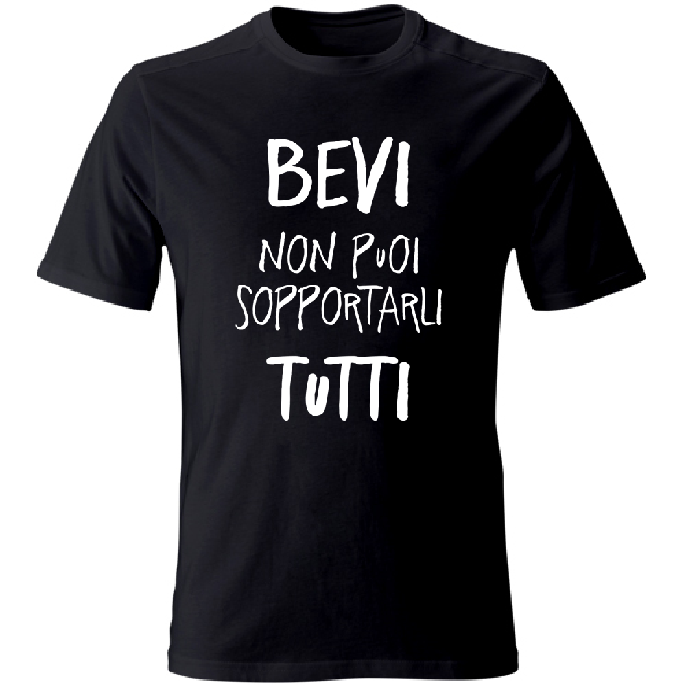 T-Shirt Unisex Sopportarli tutti - Scritte Divertenti