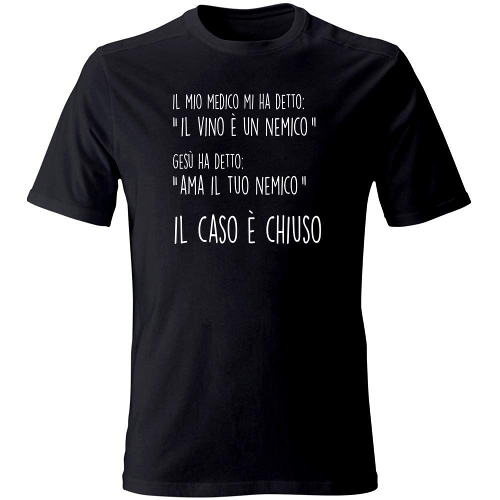 T-Shirt Unisex Large Il caso è chiuso - Scritte Divertenti