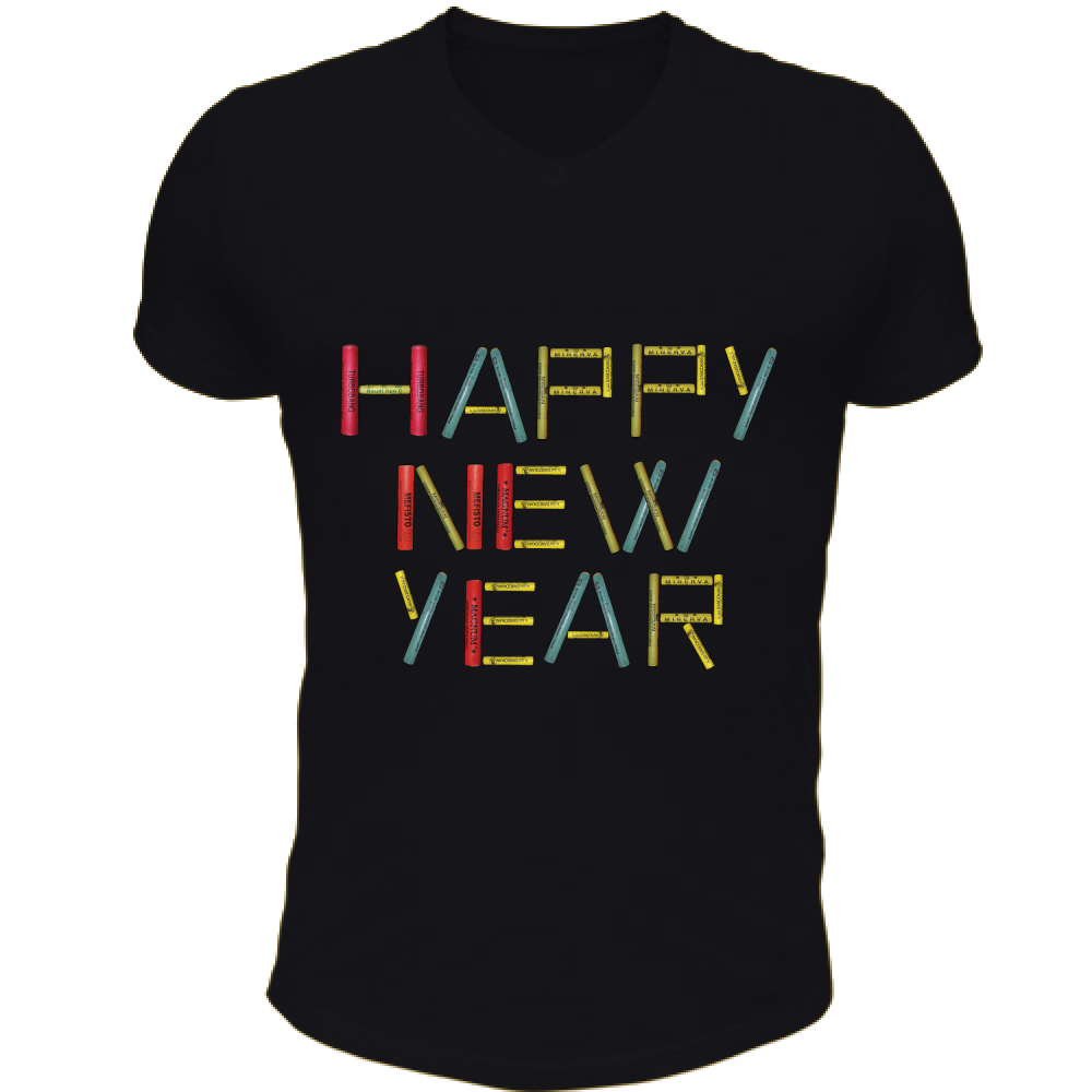 T-Shirt Unisex Scollo V Happy New Year