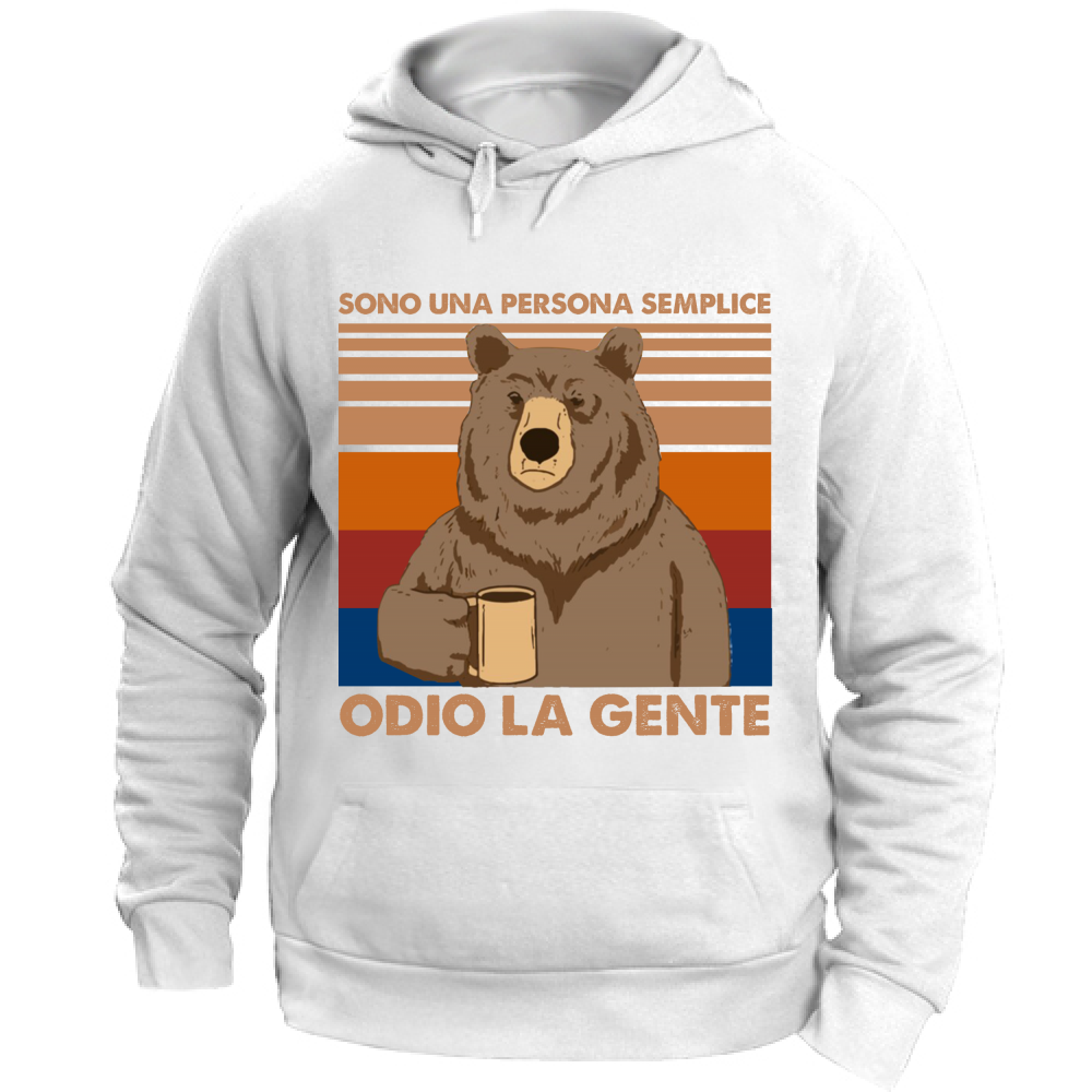 Felpa Unisex con Cappuccio Orso caffe